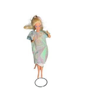 Vintage Barbie Doll 1966 Mattel Malaysia Blonde Iridescent Dress